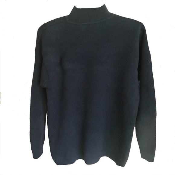 Liz Claiborne Navy 100% Wool  Sweater Size L - Picture 2 of 4